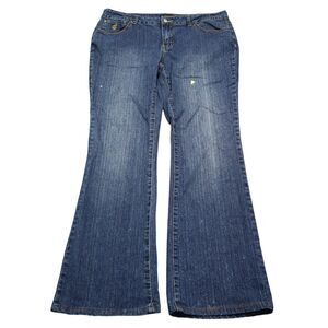 Rocawear Jeans Pants Womens 13 Blue Faded 5 Pocket Bootcut Button Zip Denim